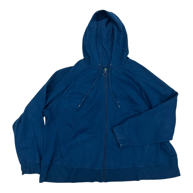 Act Fast Athletic Jacket By Tek Gear In Blue, Size:4X