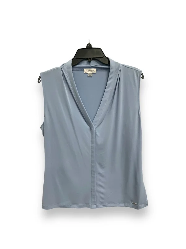 Grand Opening Sale Blouse Sleeveless By Calvin Klein In Blue, Size: L