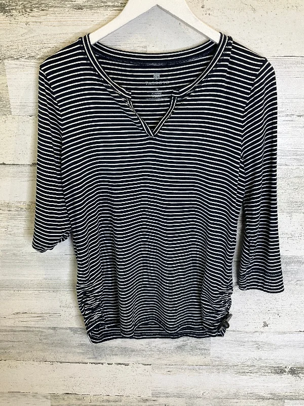 Online Specials Blue & White Top 3/4 Sleeve Talbots, Size M
