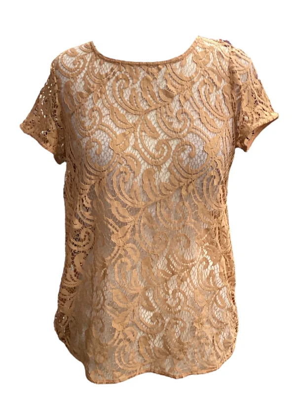 Warehouse Sale Brown Top Short Sleeve Loft, Size M