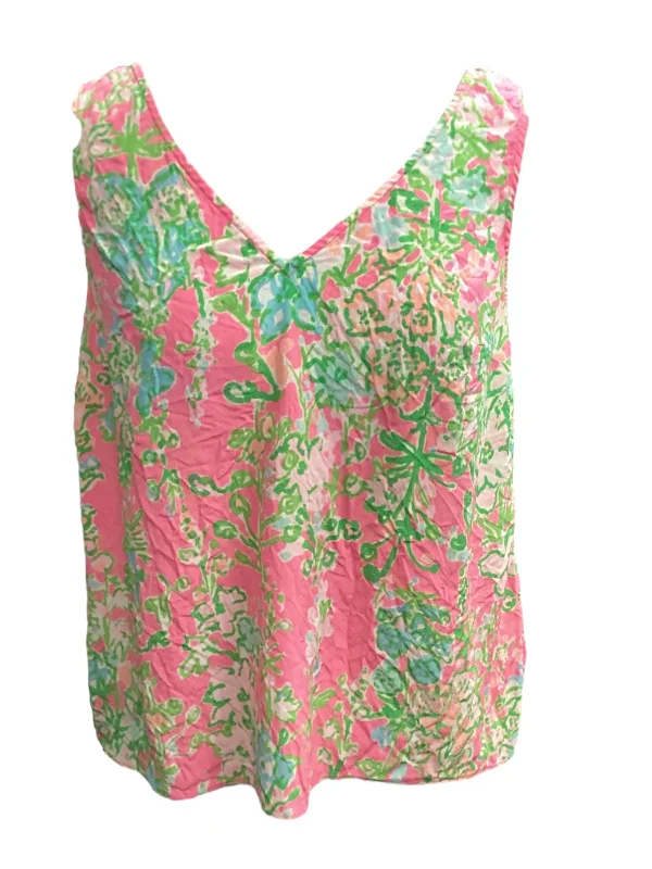Anniversary Sale Green & Pink Top Sleeveless Lilly Pulitzer, Size S