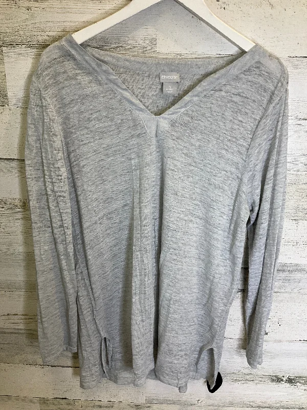 Instant Discount Grey Top Long Sleeve Chicos, Size M