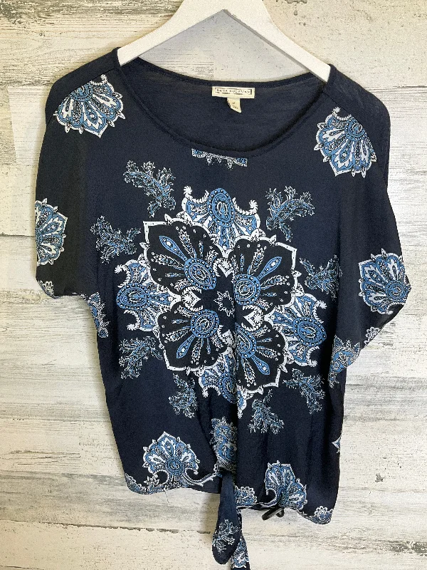 Instant Savings Navy Top Short Sleeve Dana Buchman, Size M