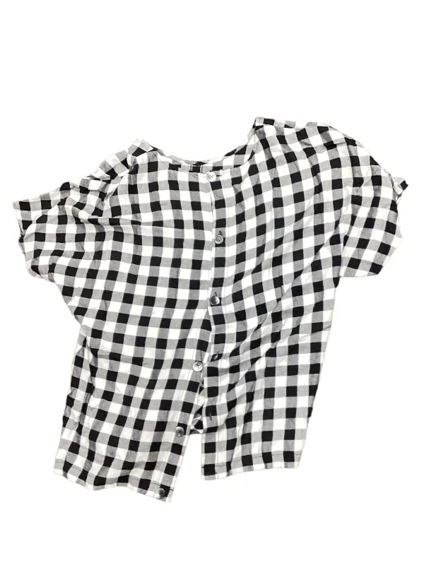 Act Now Plaid Pattern Top Short Sleeve Madewell, Size S