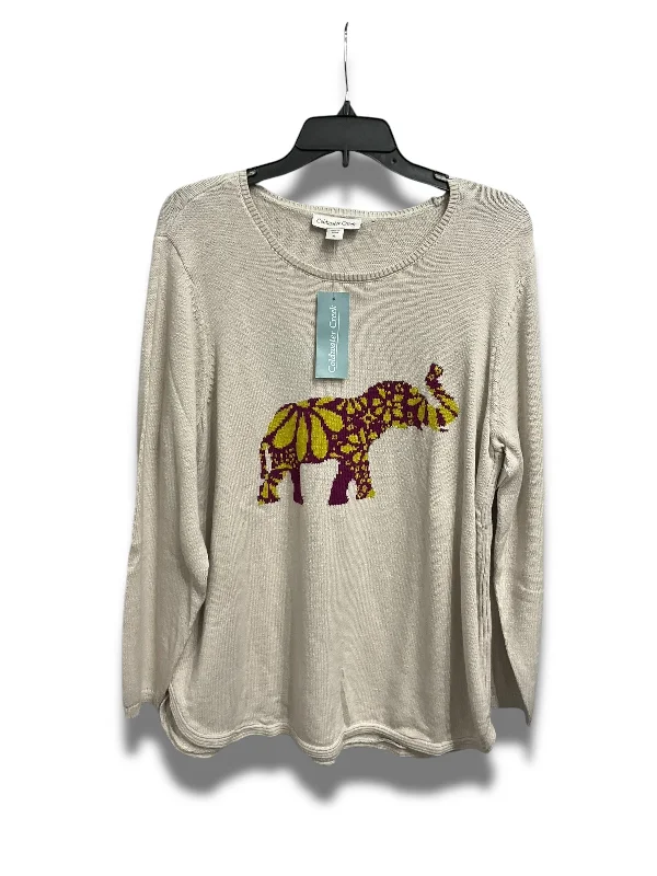 Holiday Sale Sweater By Coldwater Creek In Tan, Size: Xl