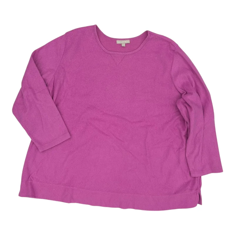 Closeout Sweatshirt Crewneck By Woman Within In Pink, Size:3X