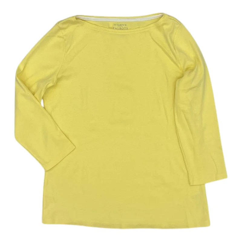 Blowout Sale Top 3/4 Sleeve Basic By Talbots In Yellow, Size:Mp