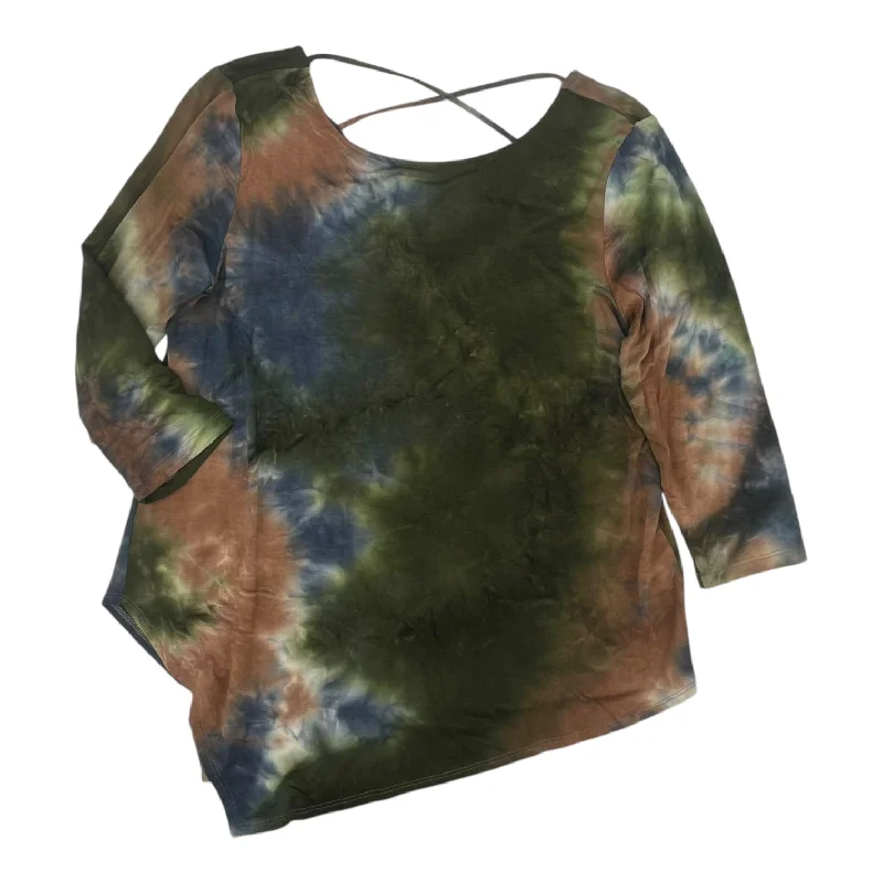 Factory Direct Sale Top 3/4 Sleeve By Karen Kane In Green, Size:L