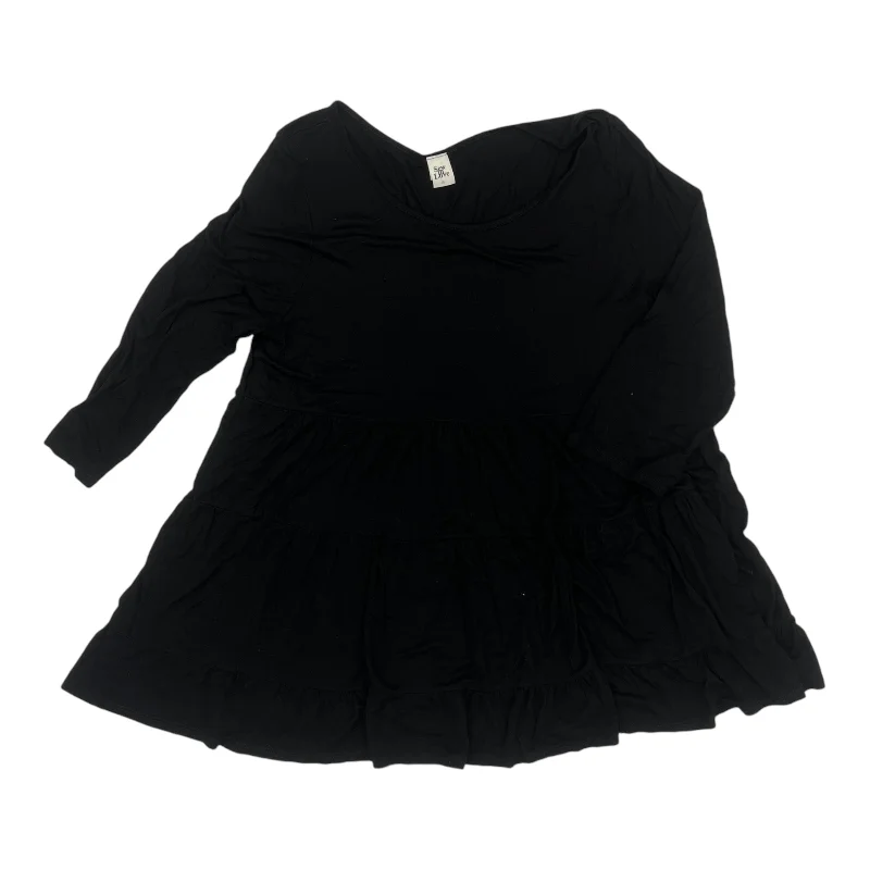 Act Fast Top 3/4 Sleeve By Sew In Love In Black, Size:Xl