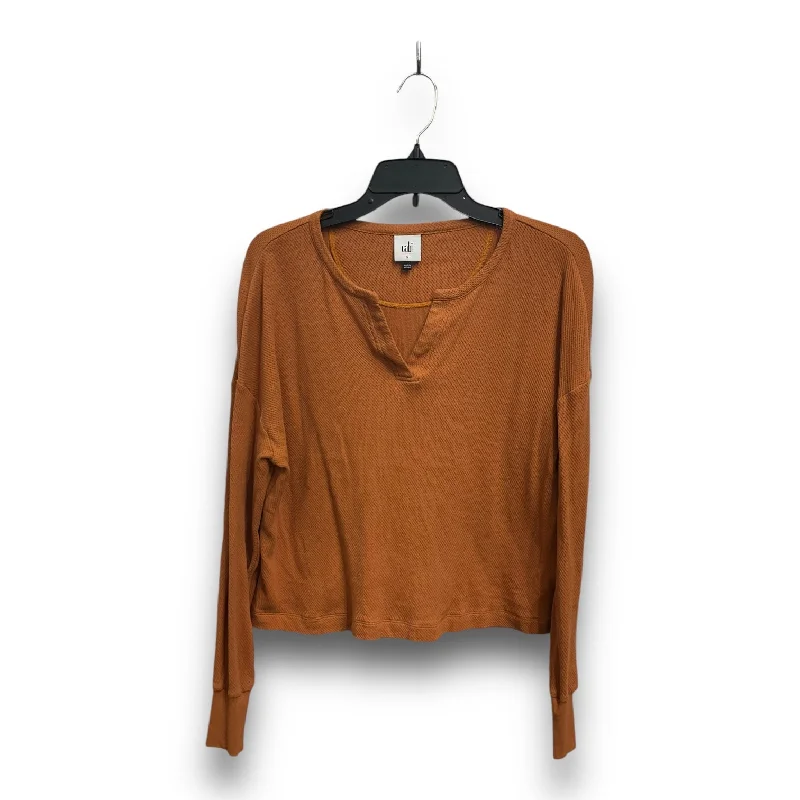 Exclusive Online Offer Top Long Sleeve Basic By Cabi In Orange, Size: S