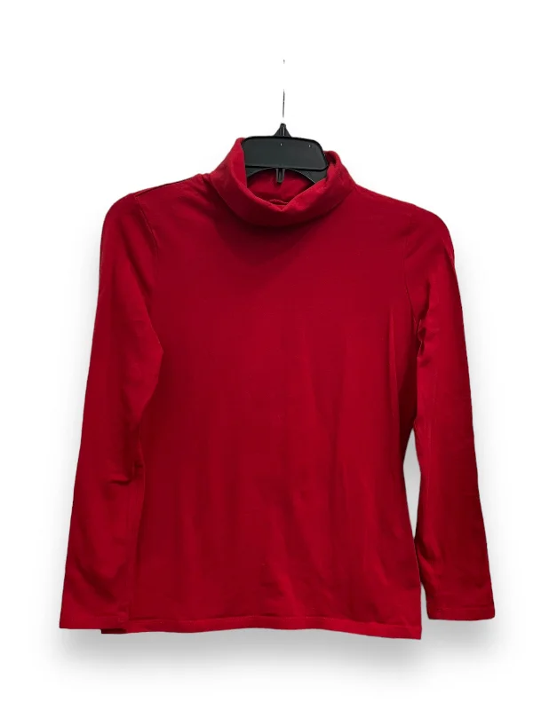 Limited Availability Top Long Sleeve Basic By Talbots In Red, Size: Petite   S