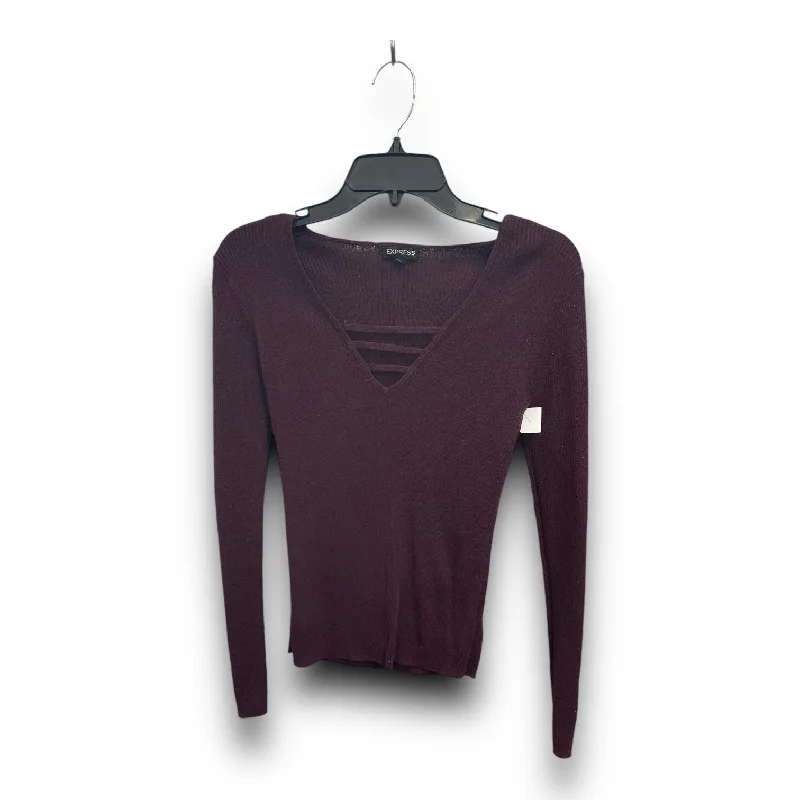 Warehouse Sale Top Long Sleeve By Express In Purple, Size: M
