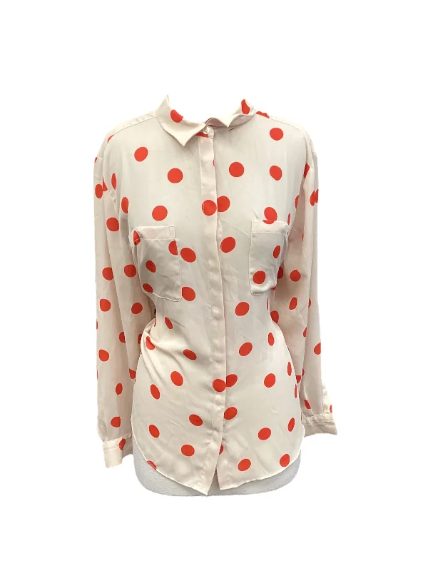 Price Cut Top Long Sleeve By Loft In Polkadot Pattern, Size: Xl