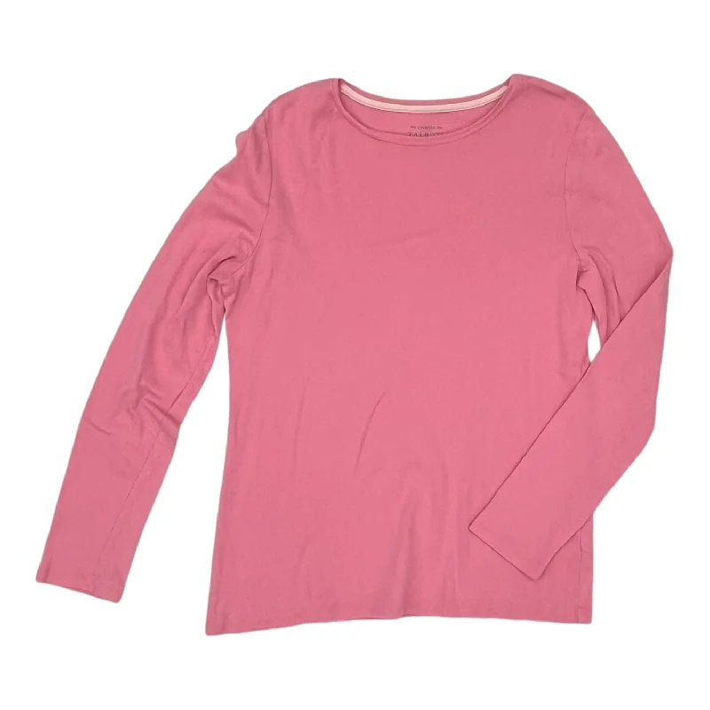Super Bargain Top Ls Basic By Talbots In Pink, Size:L