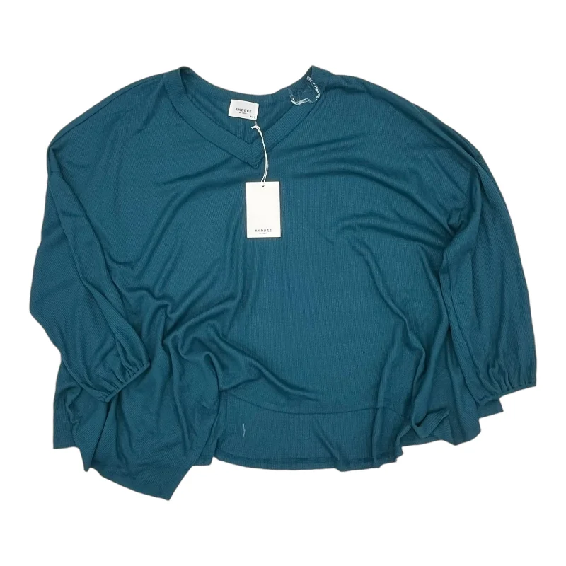 Weekend Special Top Ls By Andree By Unit In Teal, Size:M