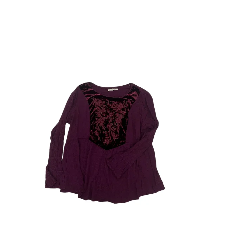 Overstock Top Ls By Indigo Soul In Purple, Size:L