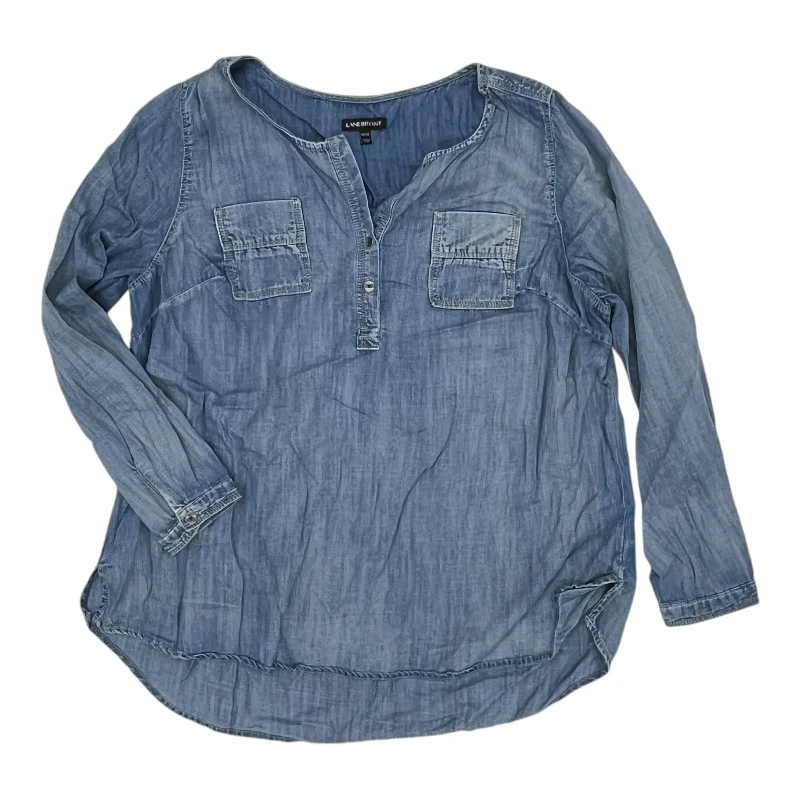 Mega Sale Top Ls By Lane Bryant In Blue Denim, Size:L