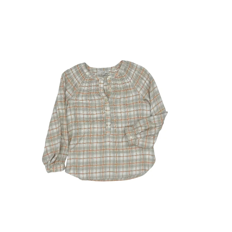 Year-End Clearance Top Ls By Loft In Grey & Orange, Size:Xs