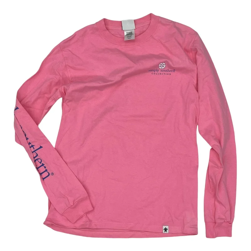 Year-End Sale Top Ls By Simply Southern In Pink, Size:S