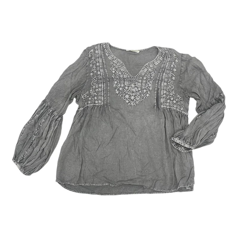 Season Finale Sale Top Ls By Solitaire In Grey, Size:L