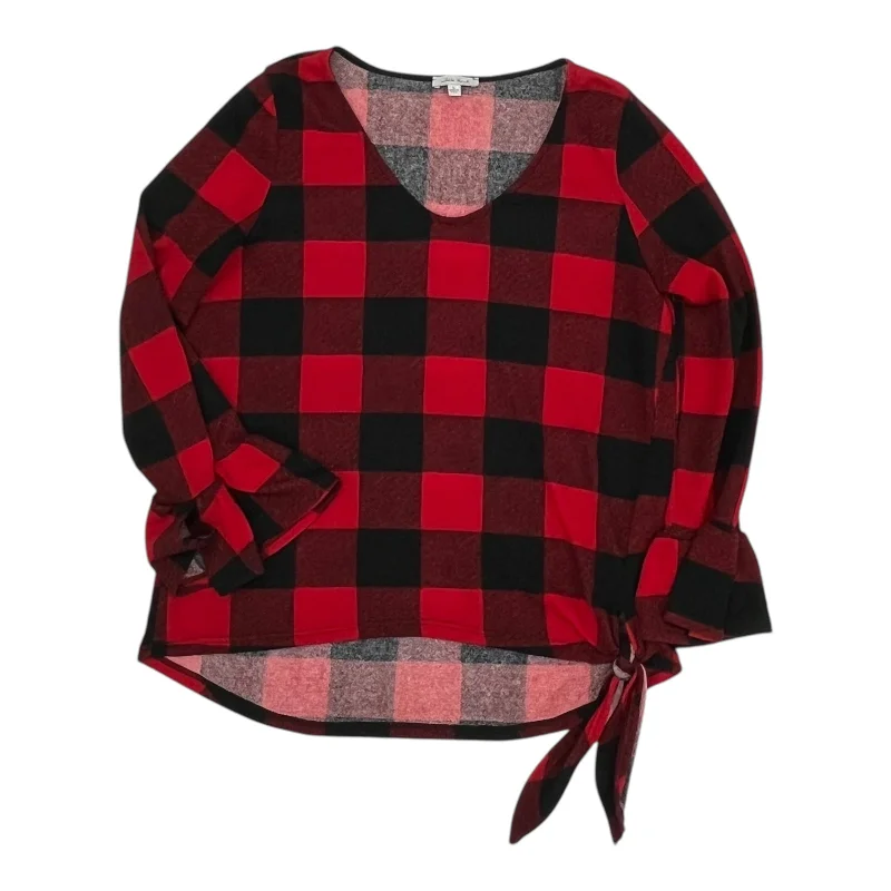 Online Exclusive Top Ls By White Birch In Black & Red, Size:L