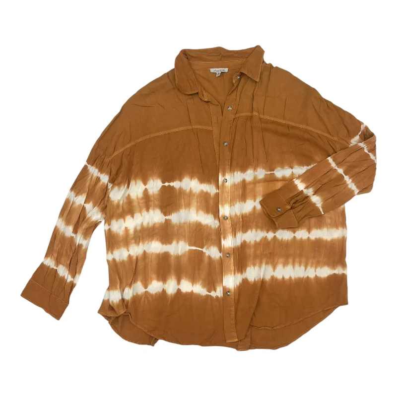 Daily Deals Top Ls By White Birch In Orange & White, Size:Xl