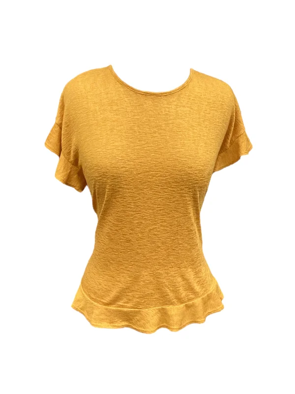 Stock Clearance Top Short Sleeve By Bobeau In Yellow, Size: Xs