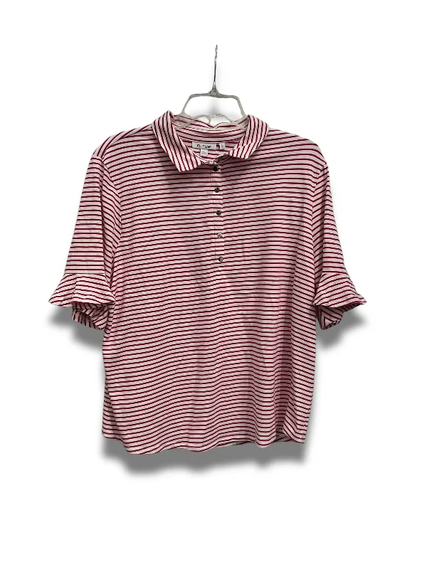 Crazy Savings Top Short Sleeve By Chicos In Striped Pattern, Size: Xl