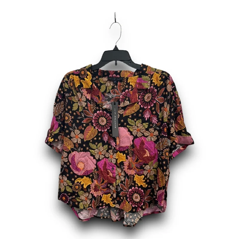 Midnight Sale Top Short Sleeve By Jane And Delancey In Floral Print, Size: Xl