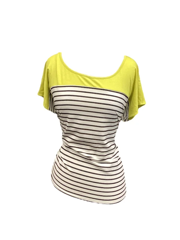 Best Deals Top Short Sleeve By Peter Nygard In White & Yellow, Size: 12
