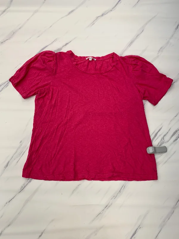 Final Clearance Top Short Sleeve By Sundry In Pink, Size: L