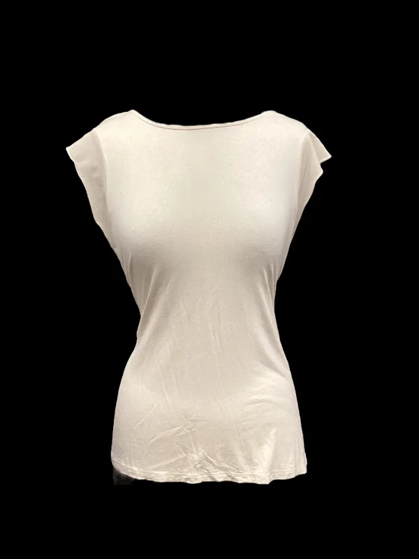 Exclusive Access Top Short Sleeve By Tahari By Arthur Levine In Cream, Size: L