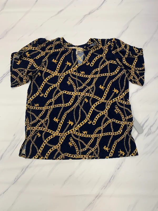 YEAR-End Sale Top Short Sleeve Designer By Michael By Michael Kors In Blue, Size: Petite   S